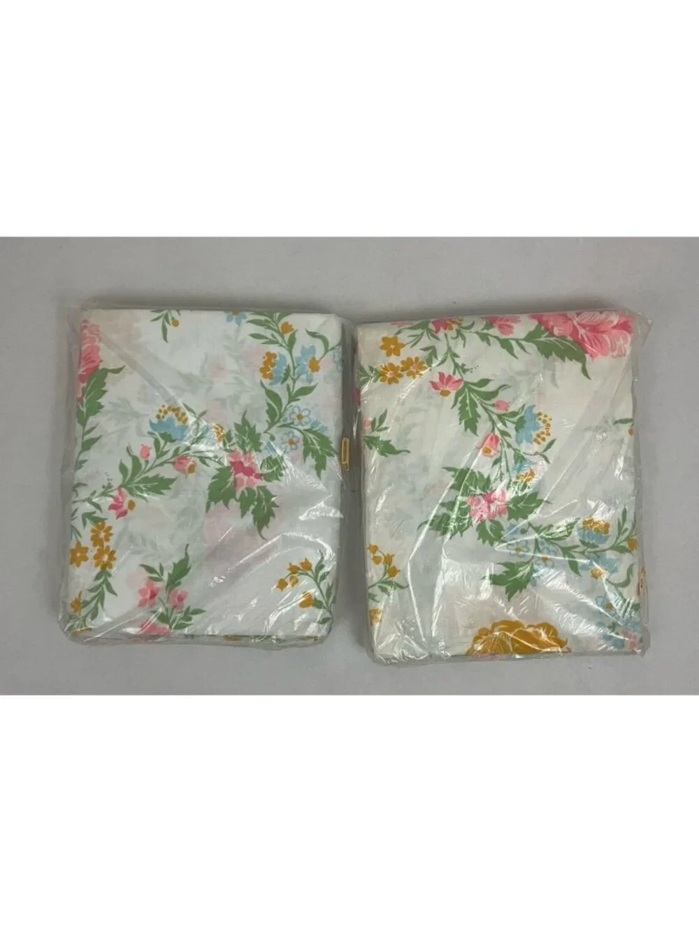 Sears Garden Party Muslin Sheet Set Twin Size Flat Fitted Floral Cottagecore NEW